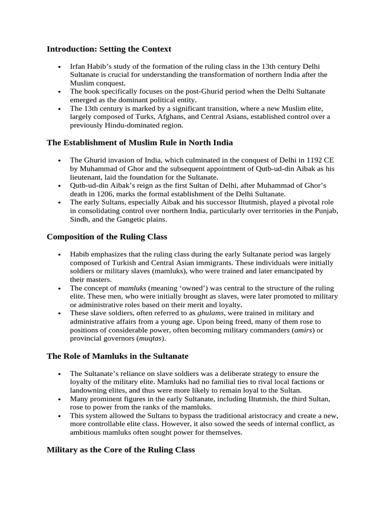 Formation of Delhi Sultanate Elite | PDF | Sultan | Asia