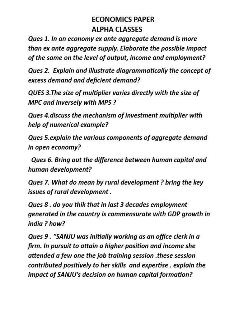 Economics Paper: Key Concepts & Analysis | PDF