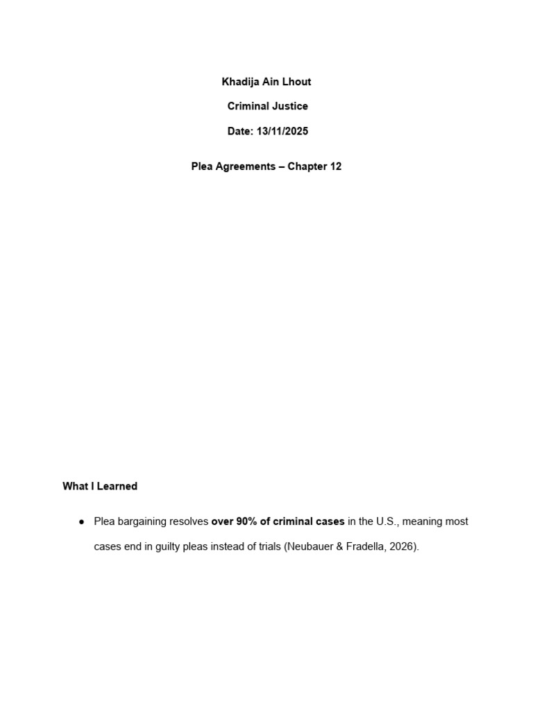 Understanding Plea Agreements in Criminal Justice | PDF