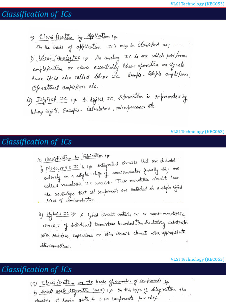 Integrated Circuits Classification Guide | PDF