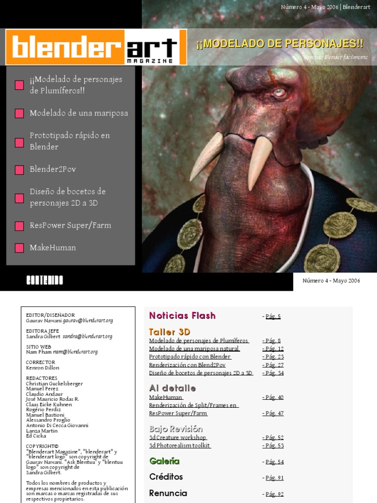 Blender Art Magazine 4 Spanish PDF Licuadora (Software) Ala