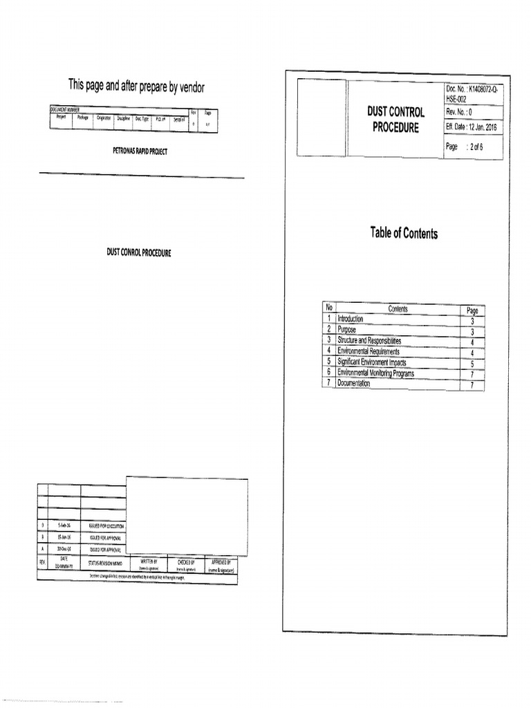 Dust Control Procedure | PDF