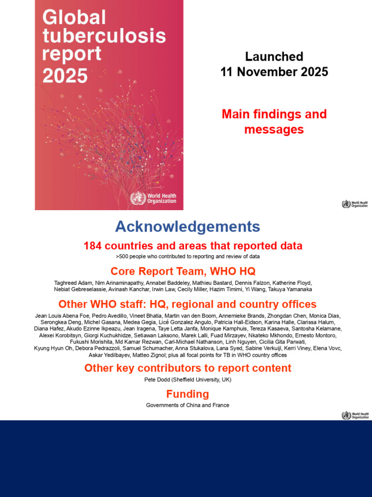 Global TB Report 2025: Key Findings | PDF | Tuberculosis | World Health ...