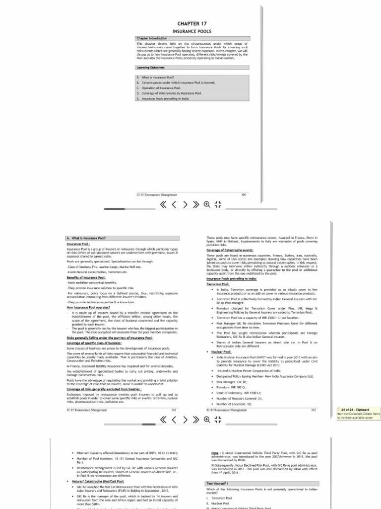 CH 17 Insurance Pools | PDF