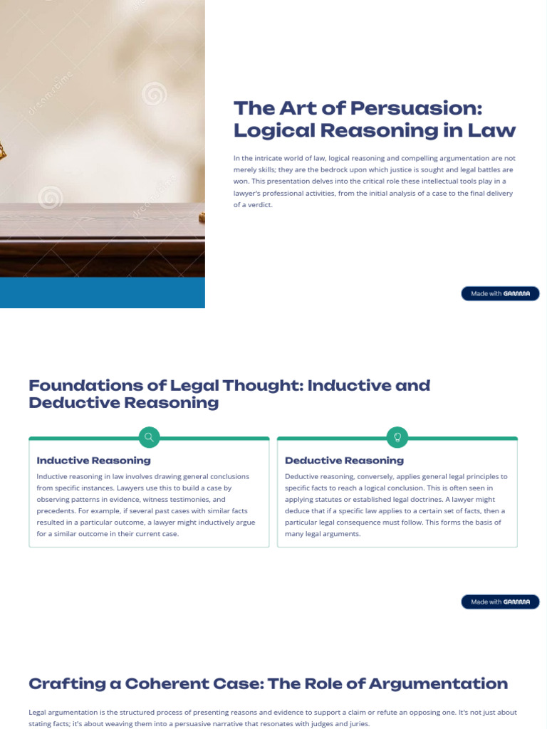 Legal Persuasion: Mastering Logic & Rhetoric | PDF | Inductive ...