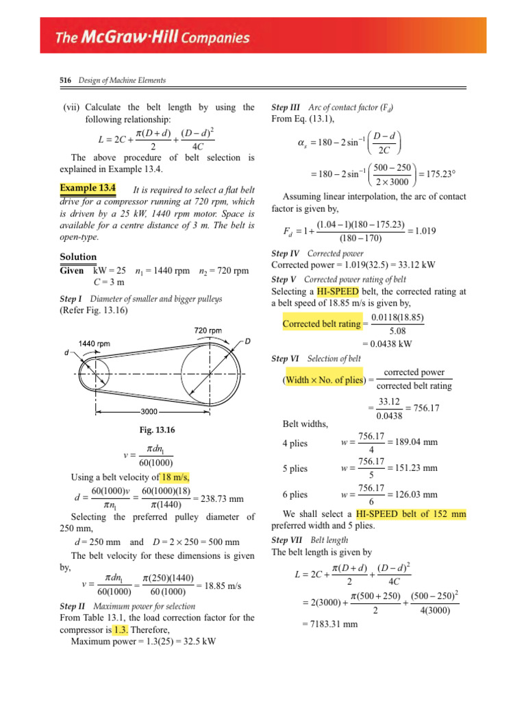 Belt Drive Design and Calculation Guide | PDF | Belt (Mechanical ...