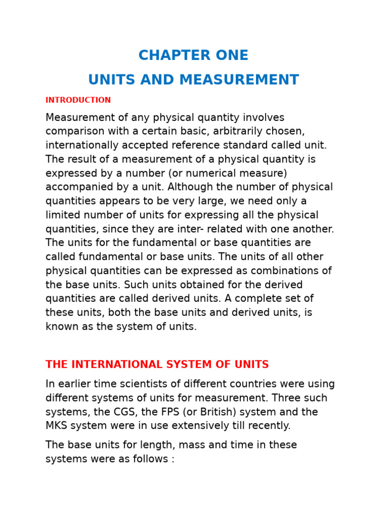 Understanding SI Units and Measurement | PDF | Mole (Unit ...