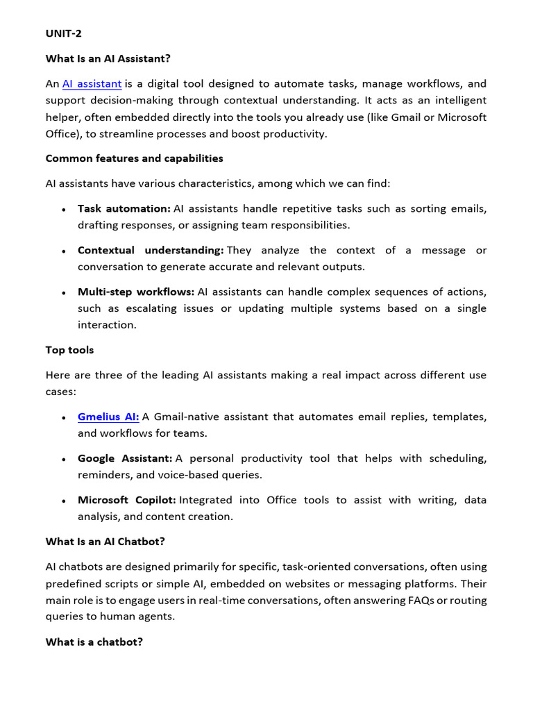 AI Assistants vs. Chatbots Explained | PDF | Artificial Intelligence ...