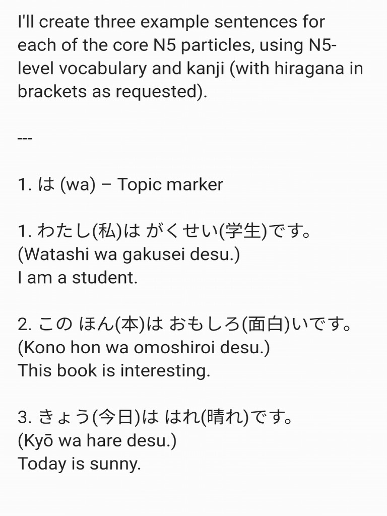 Sentence Examples | PDF