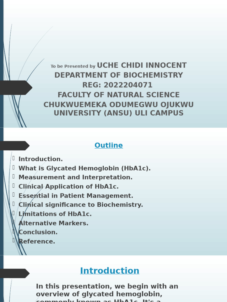 Understanding Glycated Hemoglobin (HbA1c) | PDF | Glycated Hemoglobin ...