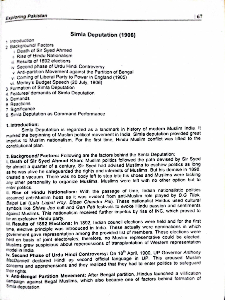 Simla Deputation 2 | PDF