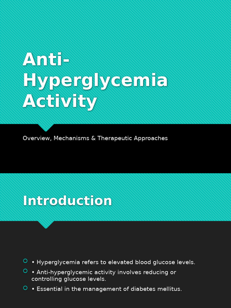 Anti Hyperglycemia Activity Presentation | PDF