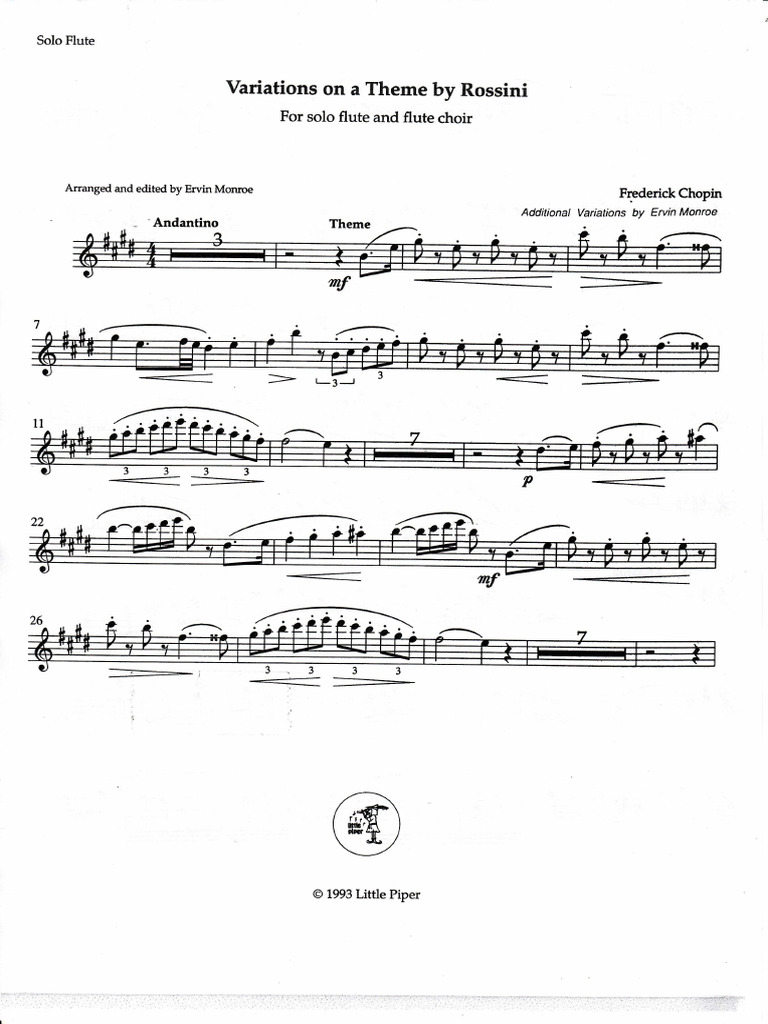 Variations on Rossini for Solo Flute | PDF