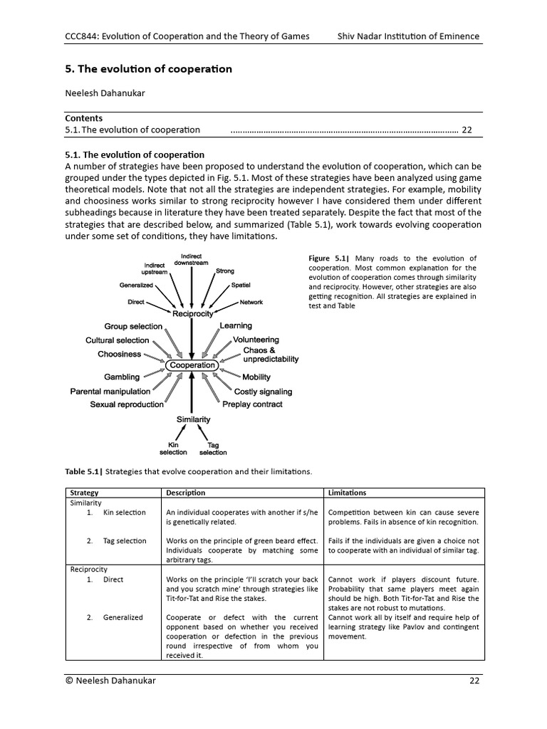 Evolution of Cooperation Strategies | PDF | Cooperation | Reproduction