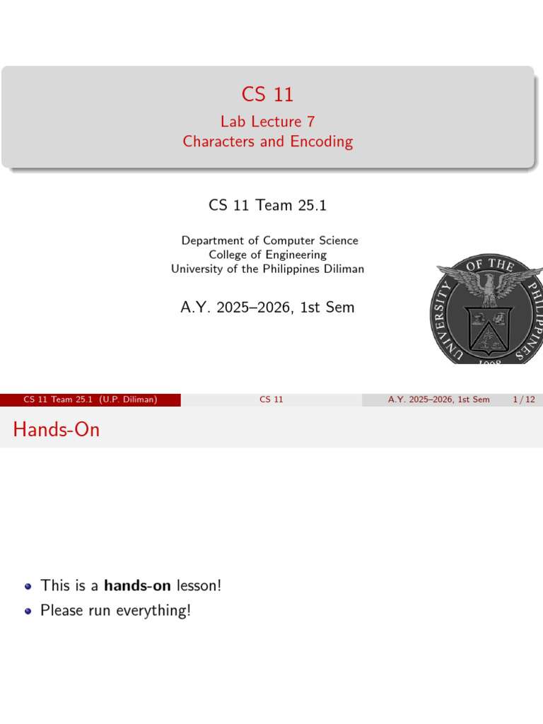CS11 251 Lab 07 | PDF | Bit | Ascii