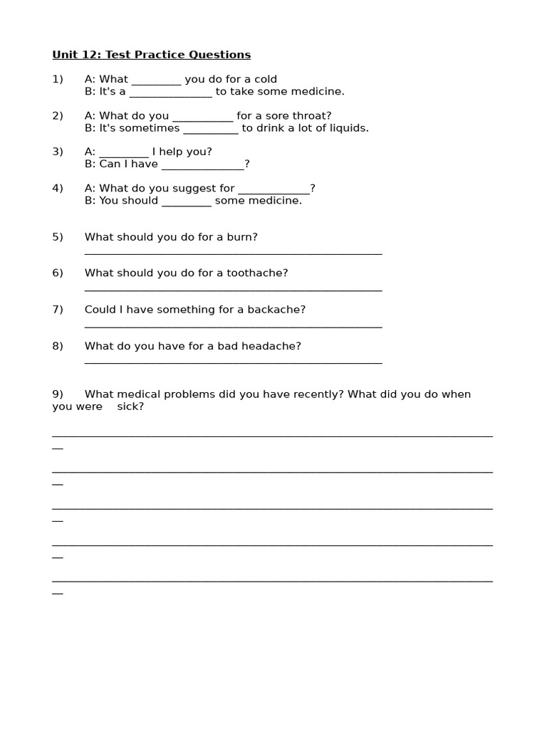Health-Related Test Practice Questions | PDF