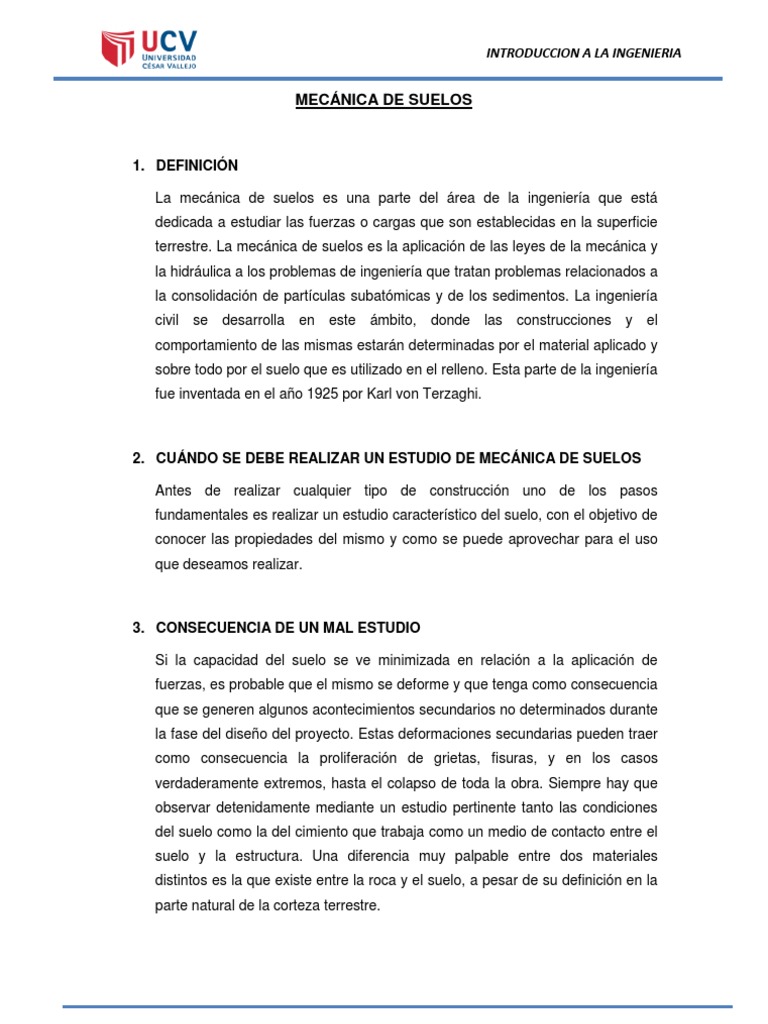 Mecanica de Suelos Ingeniería Civil UCV Mecánica de