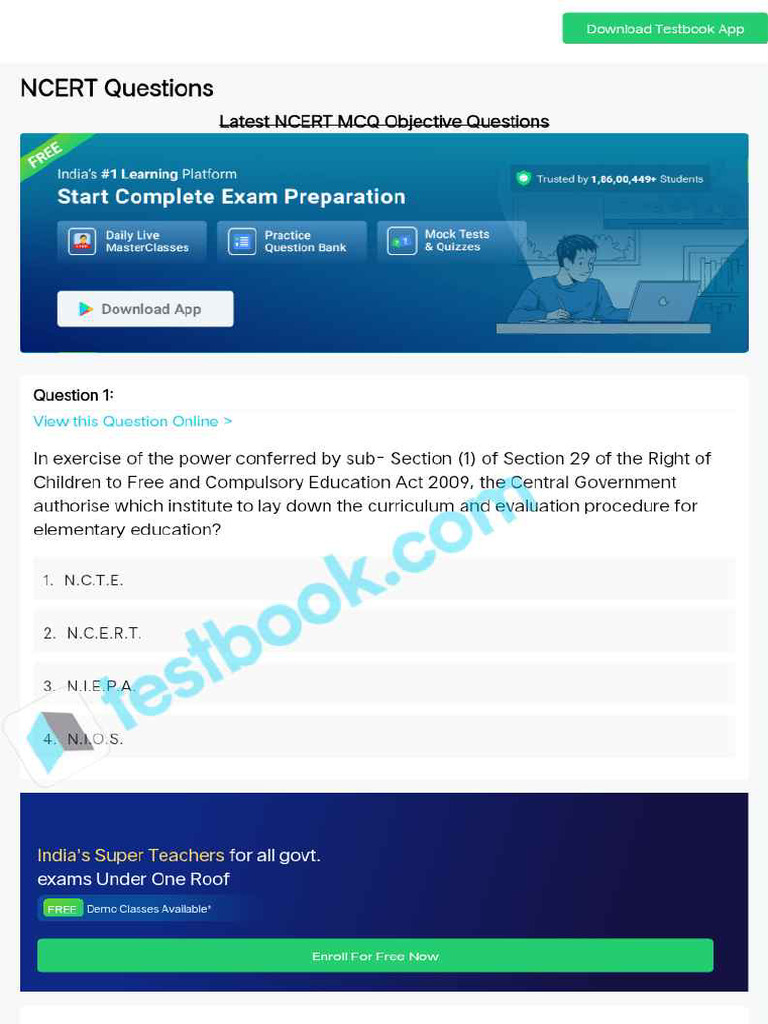 MCQ On Ncert 5eea6a1139140f30f369ea97 | PDF