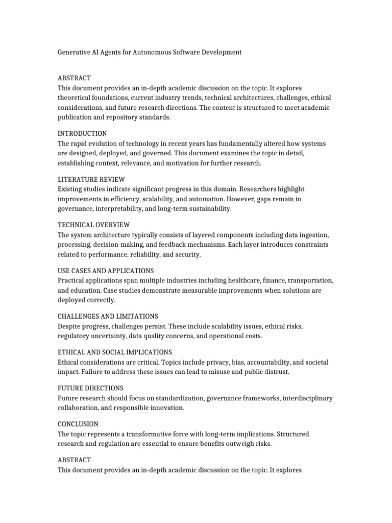 Generative AI for Software Development | PDF | Governance | Reliability ...
