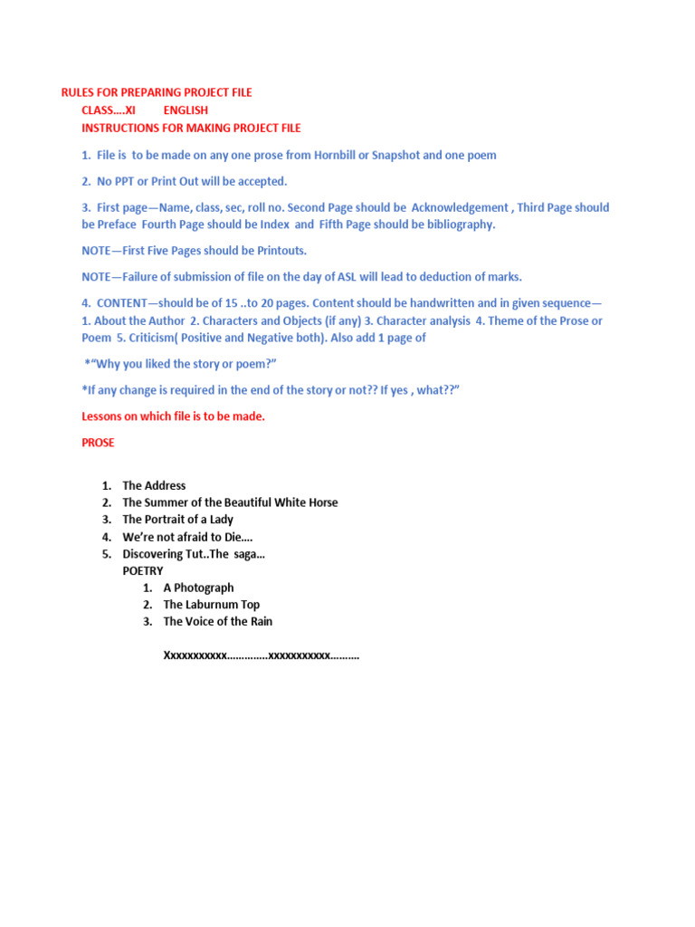 11 Rules For Project | PDF