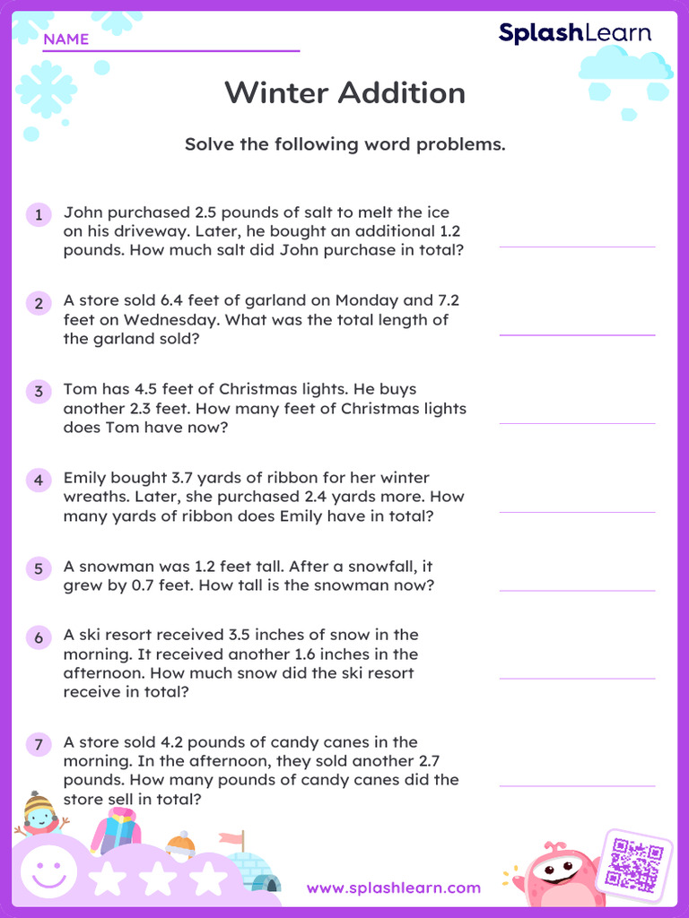 Winter Word Problems for Kids | PDF