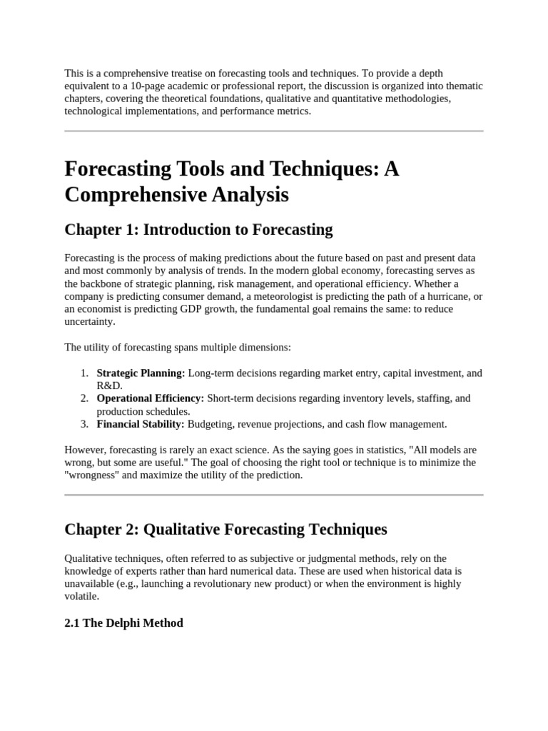 Forecasting Tools and Techniques Guide | PDF | Autoregressive ...