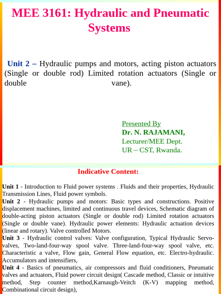 Hydraulic Pumps and Actuators Overview | PDF | Pump | Actuator