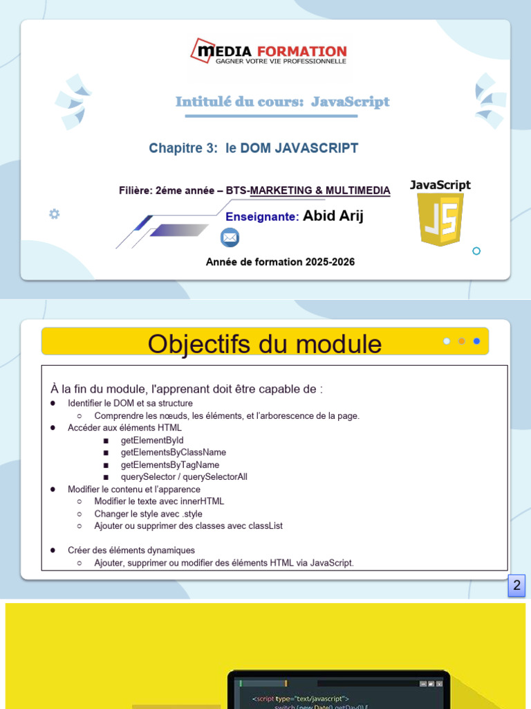 Comprendre le DOM en JavaScript | PDF | Modèle d'objet de document ...
