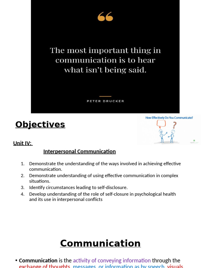 Effective Interpersonal Communication Guide | PDF | Communication ...