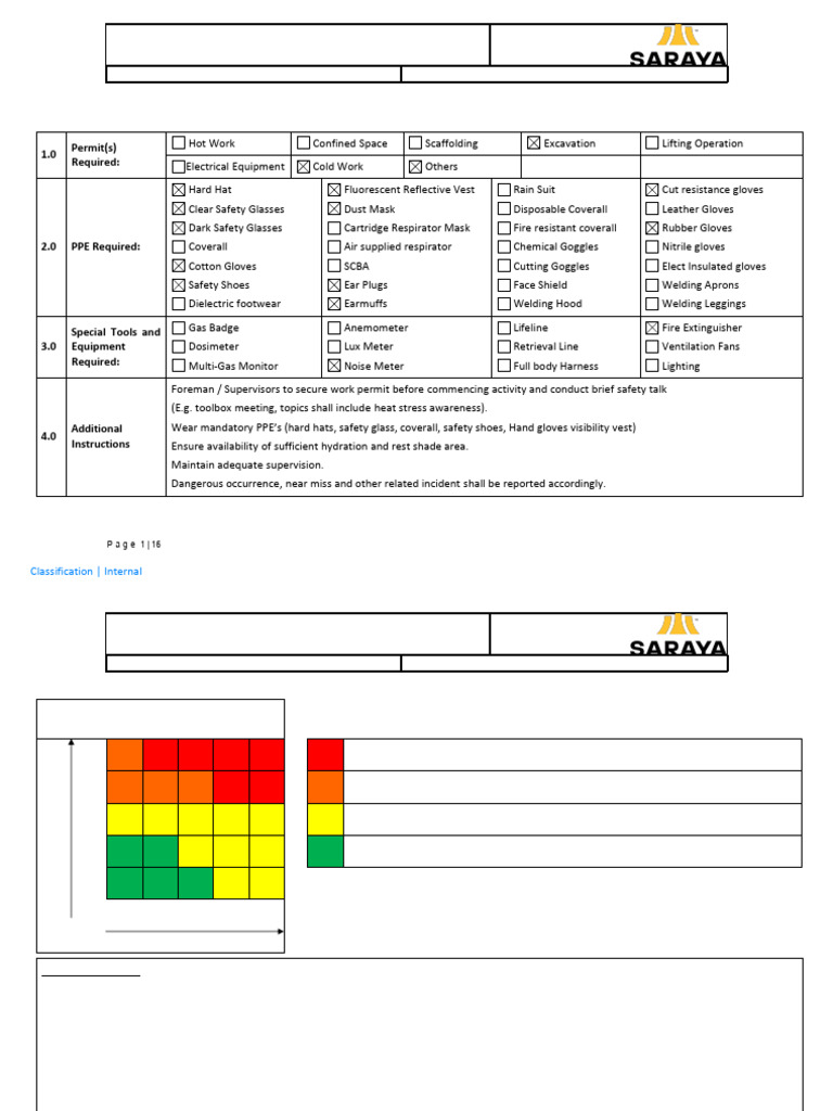 Excavation Risk Assessment for SAL Logistics | PDF | Personal ...