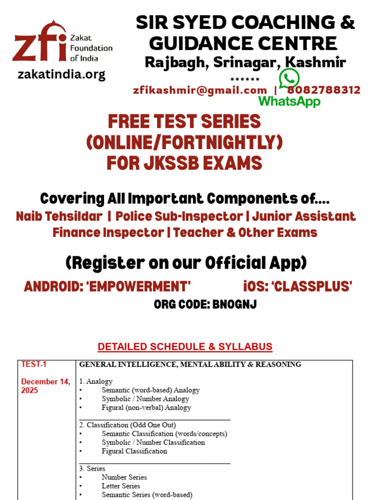 Free JKSSB Exam Test Series Guide | PDF | Shape | Reason