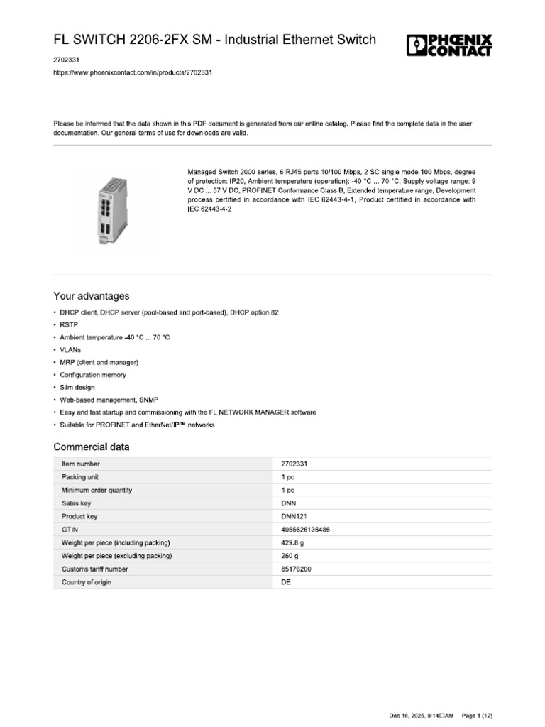 FL Switch Industrial | PDF