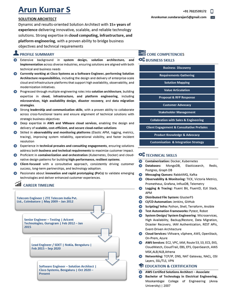 Solution Architect Profile: Cloud Expertise | PDF | Cloud Computing ...
