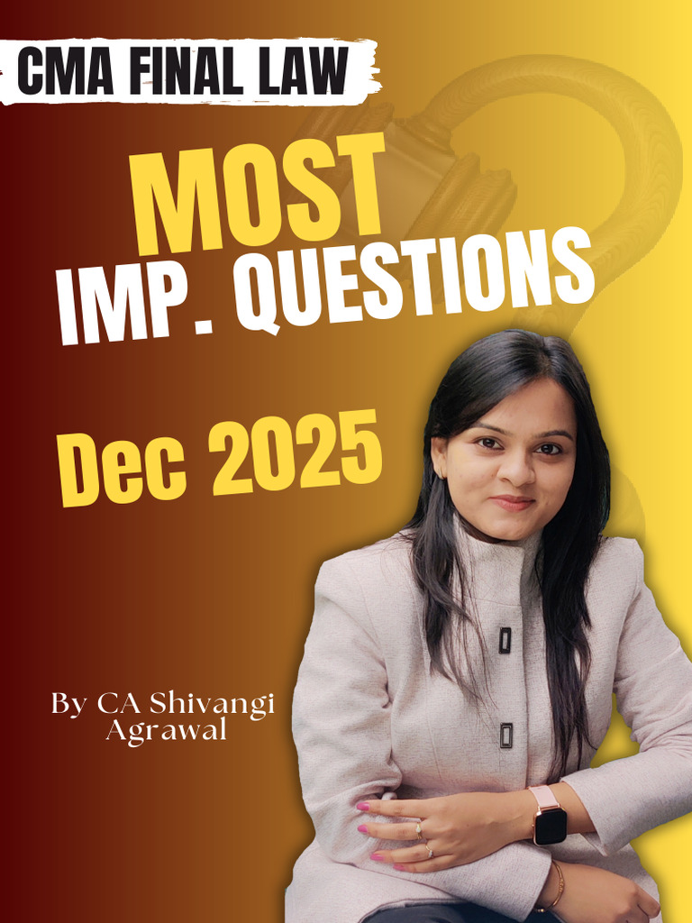 CMA Final Law Key Questions for Dec 2025 | PDF | Limited Liability ...