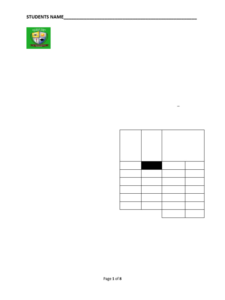 Form 2 Physics Exam Paper 2022 | PDF | Force | Density