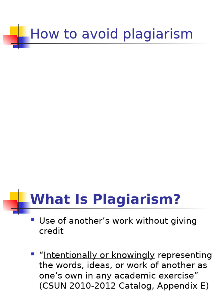 Understanding and Avoiding Plagiarism | PDF | Plagiarism | Academic ...