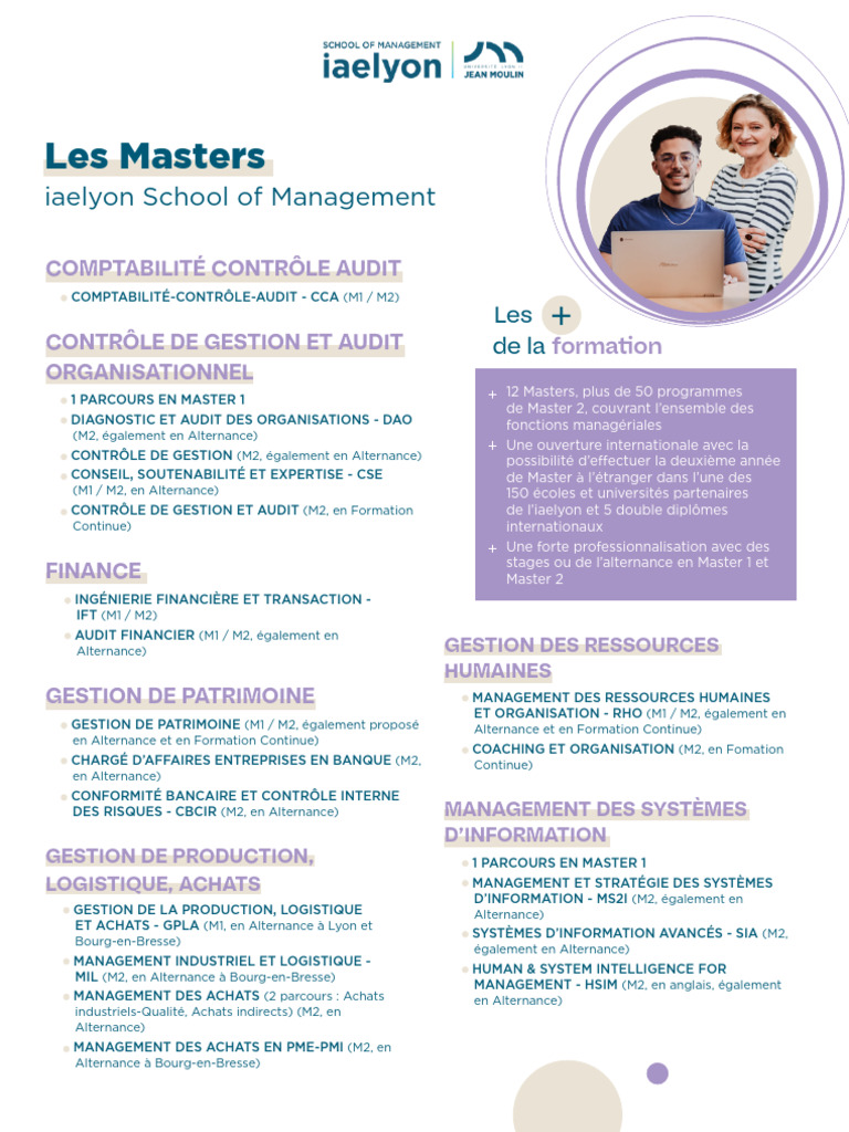 Masters en Management à iaelyon | PDF | Audit | Commercialisation
