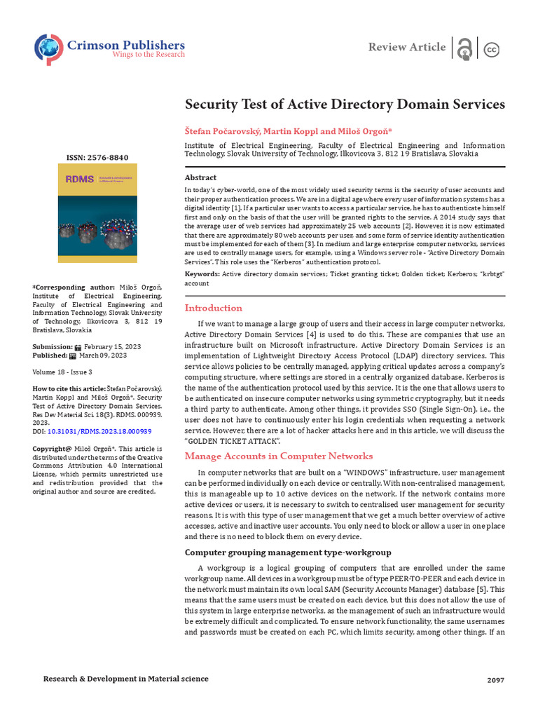 Active Directory Security Testing Insights | PDF | Active Directory ...