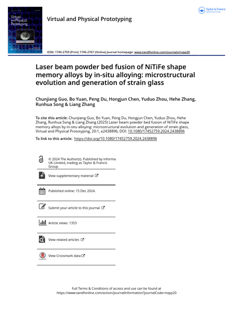 Laser Beam Powder Bed Fusion of NiTiFe Shape Memory Alloys by In-Situ ...