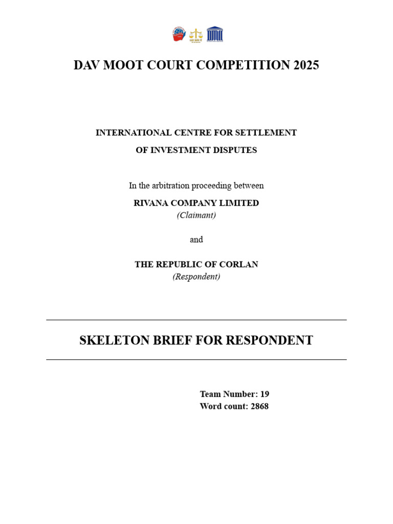 DMCC25 19 Respondent Skeleton Brief | PDF | Arbitration | Business Law