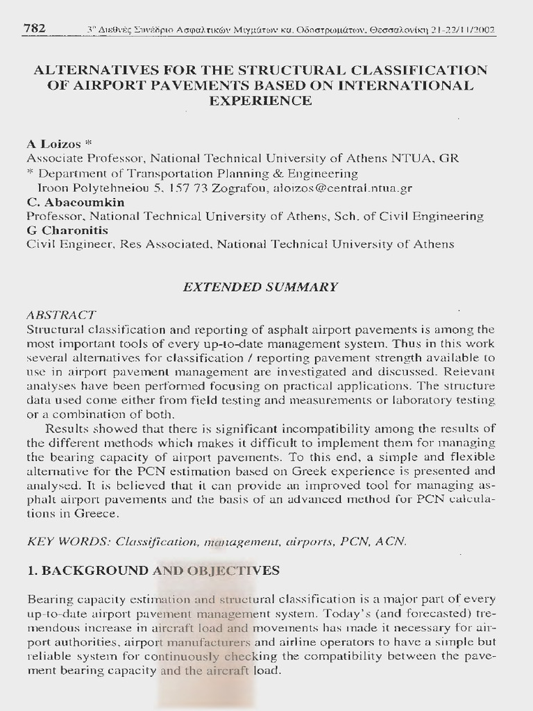 Alternatives For The Structural Classification of Airport Pavements | PDF