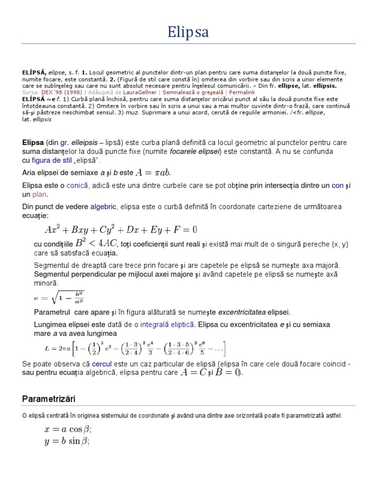 Elipsa | PDF