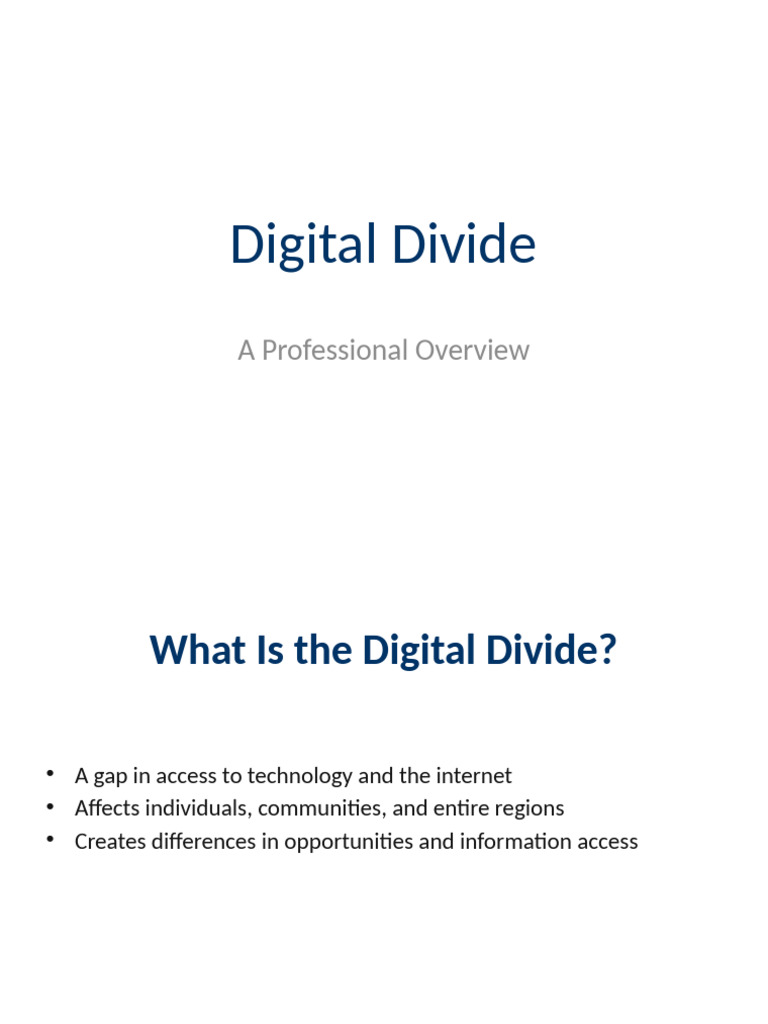 Understanding the Digital Divide Issues | PDF