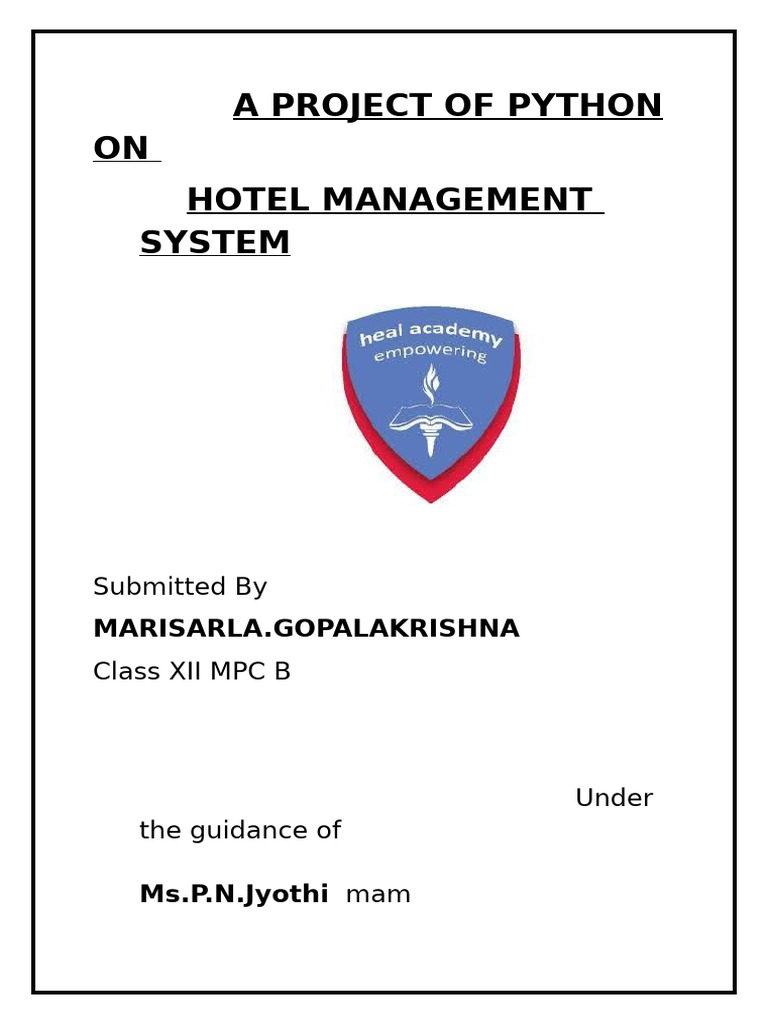 Complete Ip Gopal Hotel Managemant | PDF | Data Management Software ...