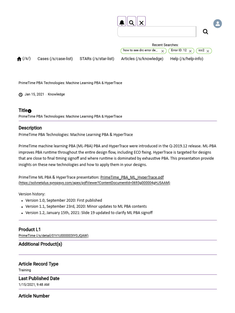 PrimeTime PBA Technologies - Machine Learning PBA & HyperTrace | PDF