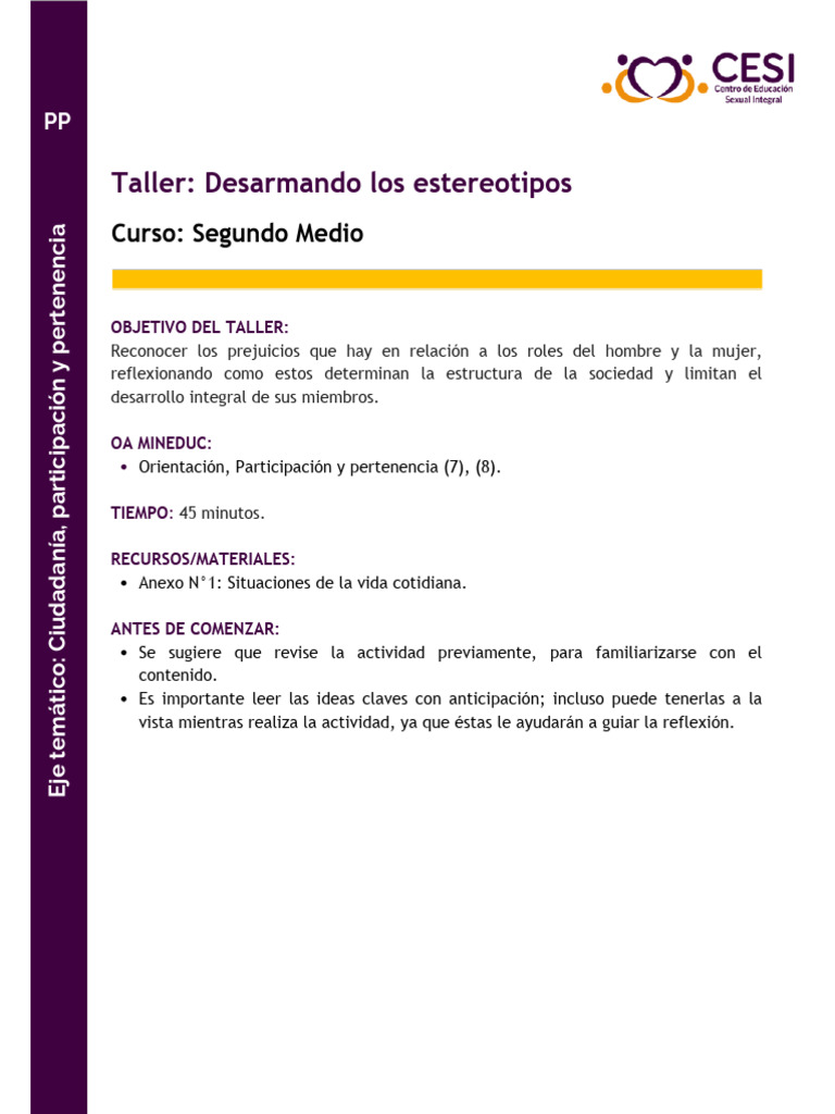 Desarmando Los Estereotipos | PDF | Género | Estudios de género
