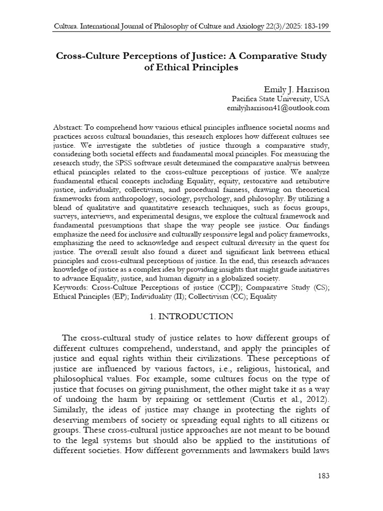 Cross-Cultural Justice Perceptions Study | PDF | Justice | Crime & Violence