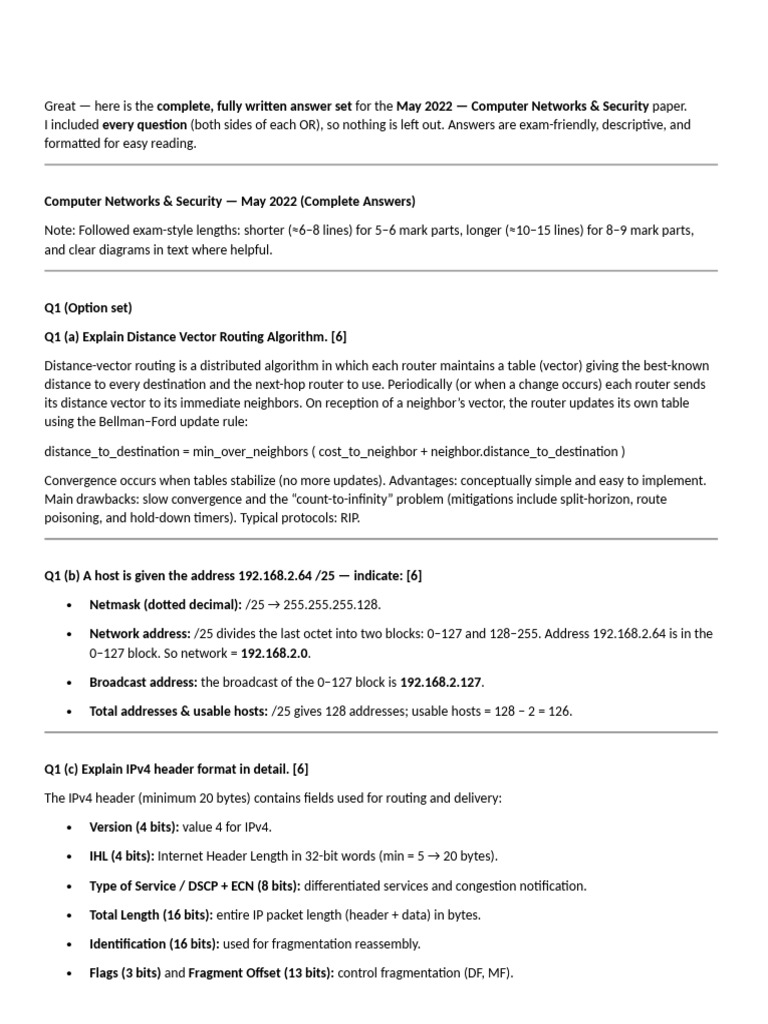 2022 May Computer Network and Security Cns Pattern 2019 | PDF ...