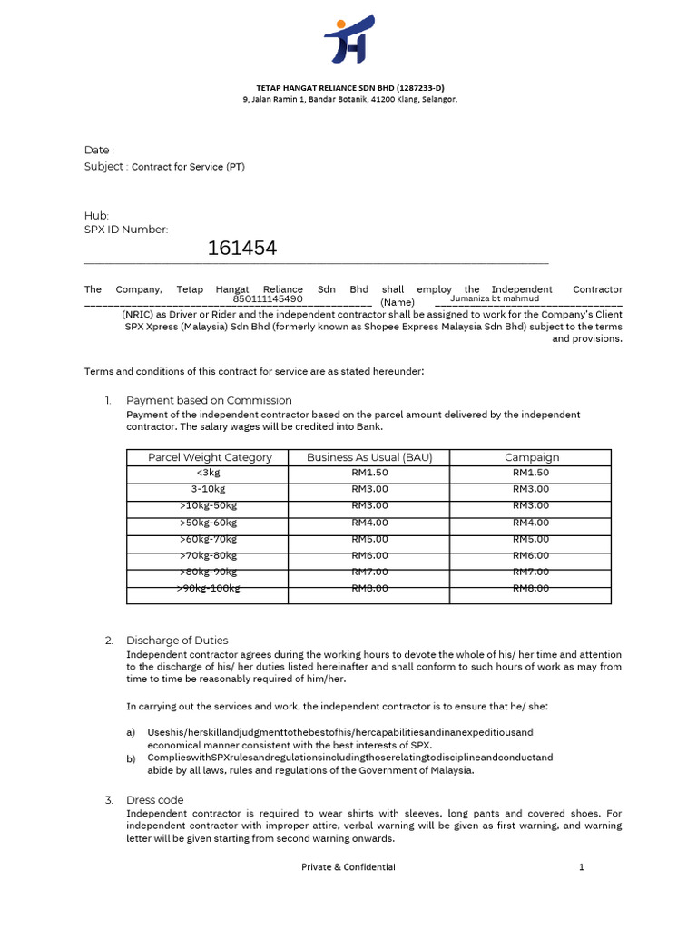 Independent Contractor Guidelines for SPX | PDF | Labor | Business