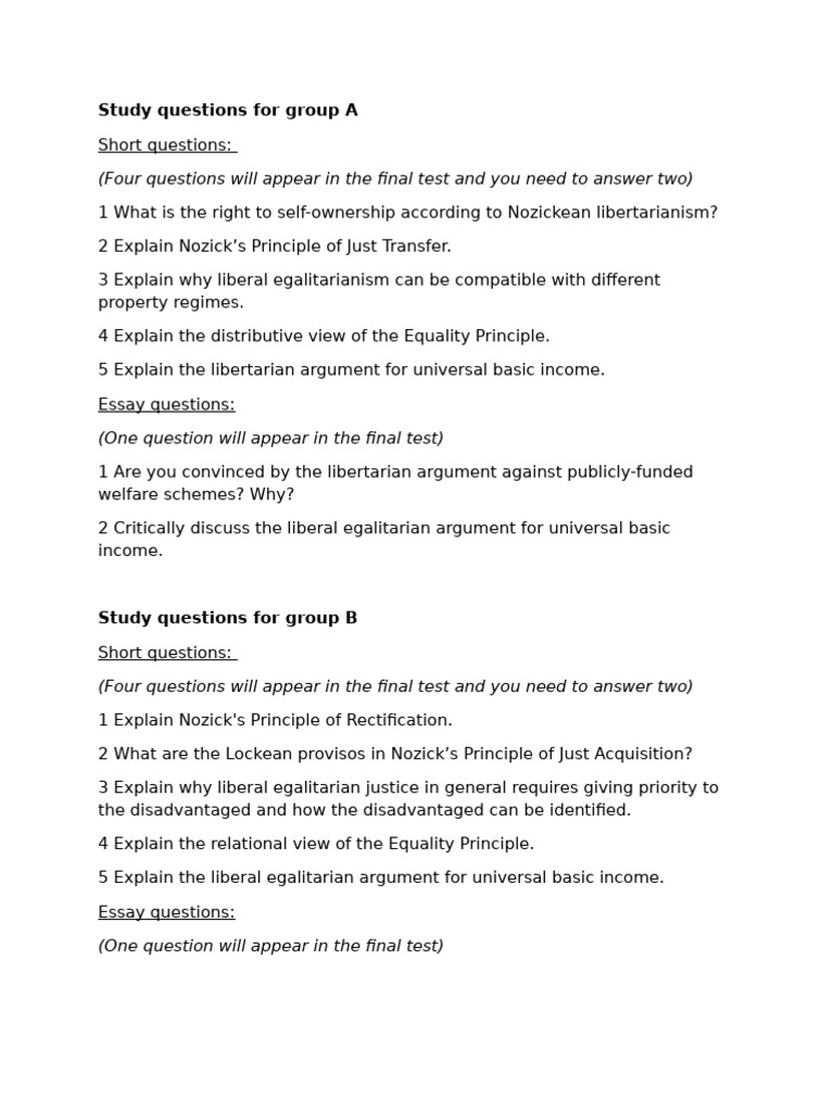 Study Questions | PDF